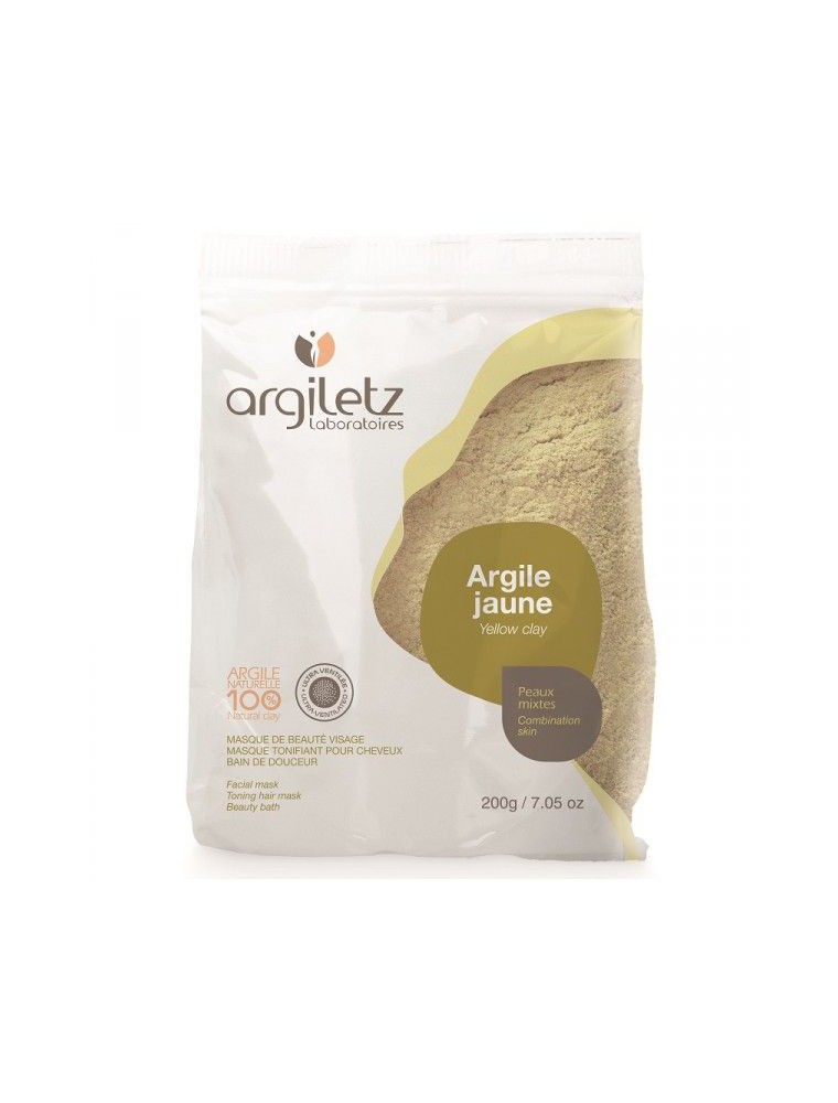 Image principale de la modale pour Argile jaune ultra-ventilée - Peaux mixtes 200 grammes - Argiletz