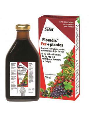 Image de Floradix Fer + plantes - Tonique 500 ml - Salus via Chêne Macérat Bio - Quercus robur 50 ml - Alphagem