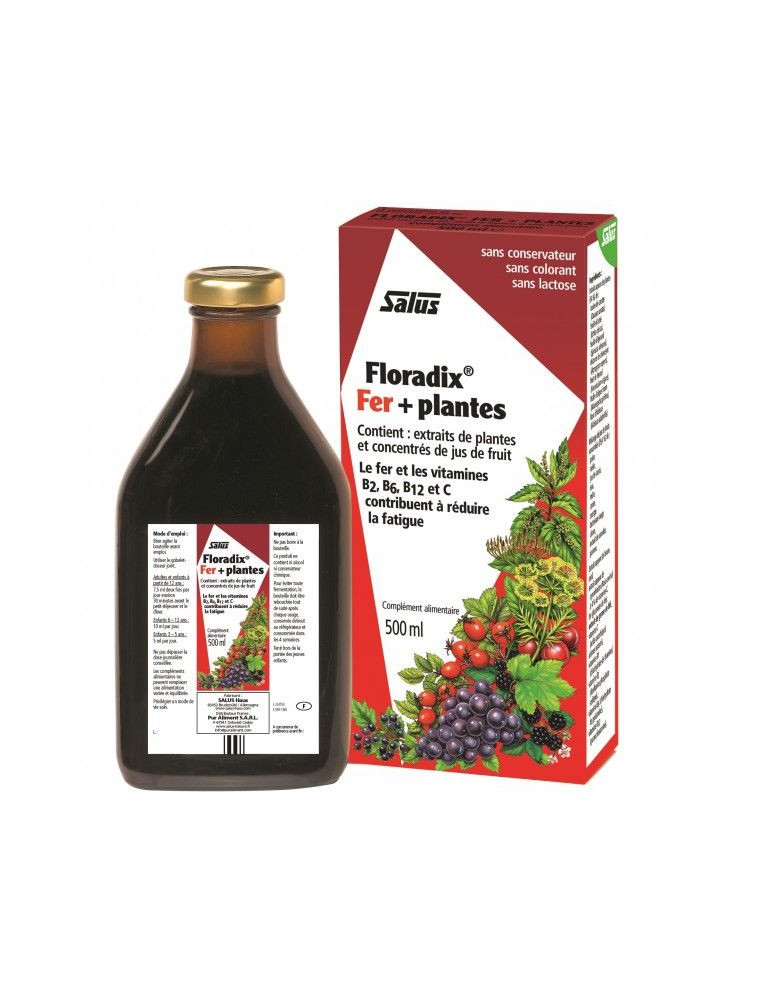 Image principale de la modale pour Floradix Fer + plantes - Tonique 500 ml - Salus