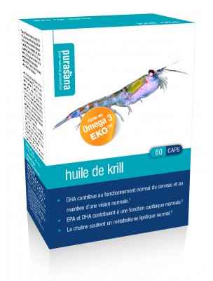 Image de Huile de krill - Acides gras 60 capsules - Purasana via Super Oméga 3 7 9 et D3 - Solaray