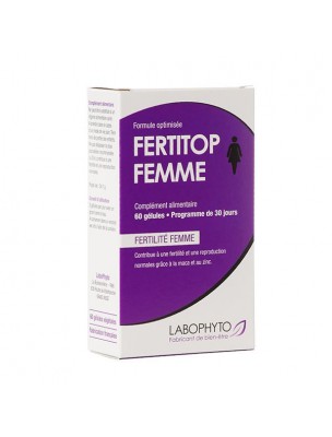Image de FertiTop Woman - Fertility in Women 60 capsules - LaboPhyto via Elixir Couvain Bio - Family harmony, childbirth 5 ml