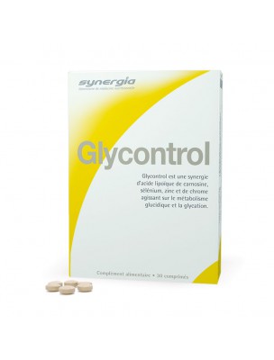Image de Glycontrol - Gestion de la glycémie 30 comprimés - Synergia via Acheter Fenugrec Bio - Reconstituant et gestion du sucre 120 gélules -