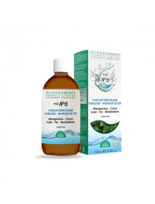 Image de POE N°6 Cresson et Oligo - Fatigue et Fer 100ml - Bioligo depuis Achetez les produits Bioligo à l'herboristerie Louis