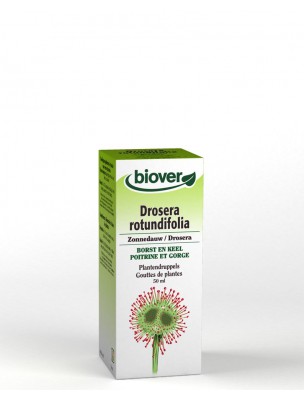 Image de Drosera - Respiration Teinture-mère Drosera rotundifolia 50 ml - Biover via Acheter Ronce bourgeon Bio - Allergies et Respiration 15 ml -