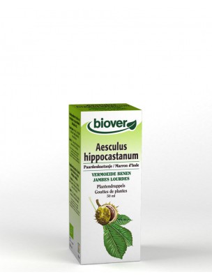 Image de Marronnier d'Inde Bio - Circulation Teinture-mère d'Aesculus hippocastanum 50 ml - Biover via Sorbier bourgeon Bio - Circulation et acouphènes - Herbalgem