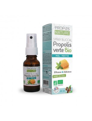 Image de Green Propolis Mouth Spray Sans Alcohol Bio - Honey and Mint 20 ml - Propos Nature depuis Propolis reserves the wealth of the hive for your well-being
