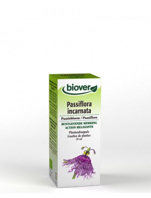 Image de Passiflore Bio - Sommeil Teinture-mère Passiflora incarnata 50 ml - Biover via Be-Life Relax Night - Sommeil 60 gélules