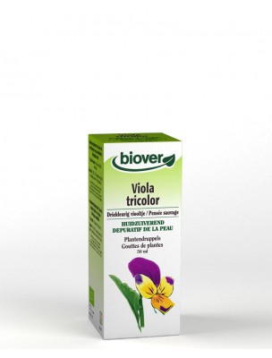 Image de Pensée sauvage Bio - Peau Teinture-mère Viola tricolor 50 ml - Biover via Bardane Bio - SIPF Plant Frais 100 ml - Synergia