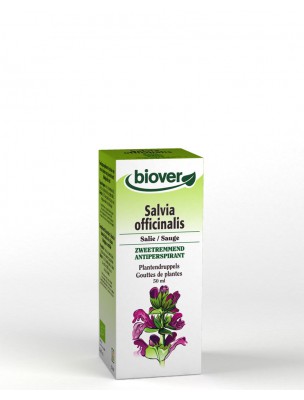 Image de Sauge Bio - Transpiration Teinture-mère Salvia officinalis 50 ml - Biover depuis Commandez les produits Biover à l'herboristerie Louis