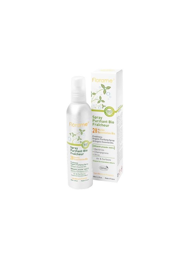 Spray Purifiant Bio Fraîcheur - aux 28 huiles essentielles 180 ml - Florame Spray Purifiant Bio Fraîcheur - aux 28 huiles essentielles 180 ml - Florame
