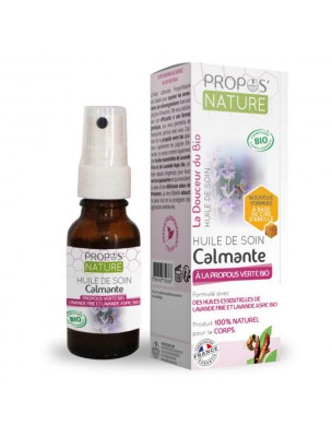 Image de Organic Calming Oil Spray - Green Propolis and Essential Oil 15 ml Propos Nature depuis Synergies of relaxing essential oils