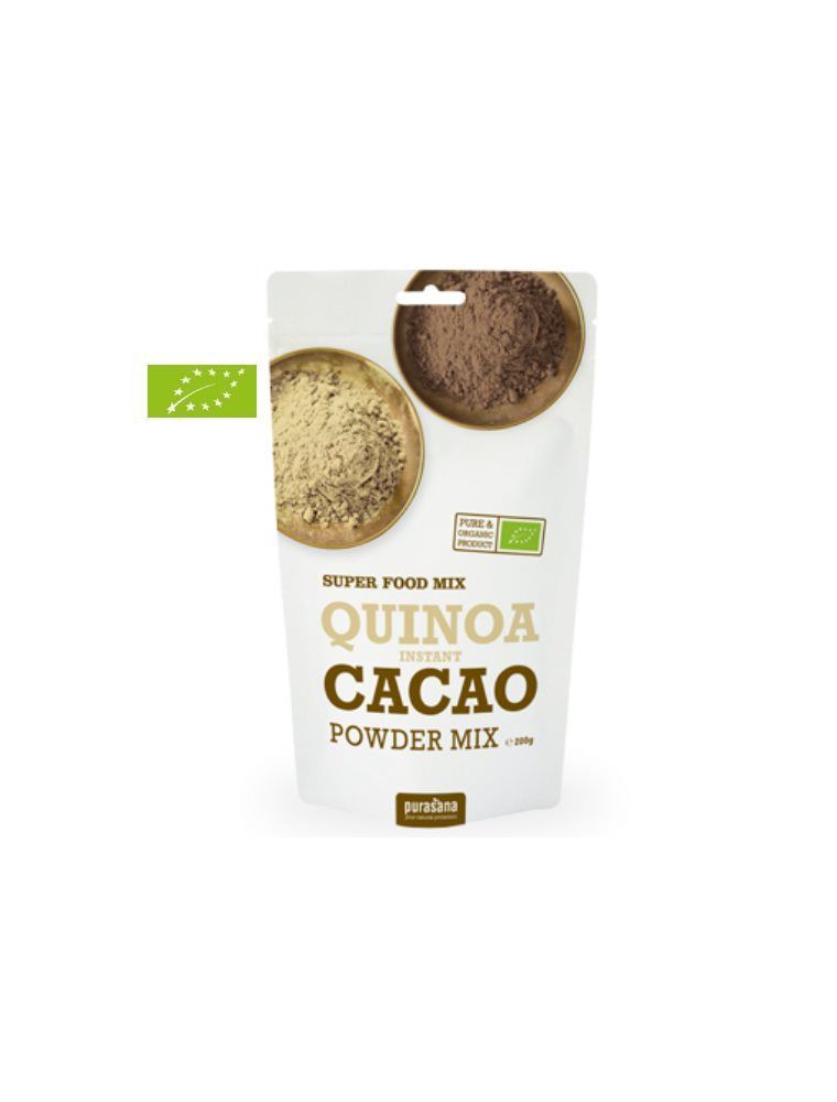 Quinoa, Cacao & Lucuma en poudre instantanée Bio - Protéines & Satiété 200g - Purasana Quinoa, Cacao & Lucuma en poudre instantanée Bio - Protéines & Satiété 200g - Purasana