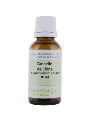 Image de Cannelier de Chine - Cinnamomum cassia 30 ml - Pranarôm via Coriandre - Huile essentielle 10 ml - Pranarôm