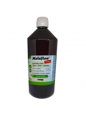 Image de Melaflon recharge antiparasitaire pour animaux - Contre les tiques, puces et acariens 1 litre - AniBio depuis Phytothérapie et plantes pour les rongeurs