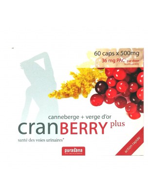 Image de Cranberry plus - Canneberge et Verge d'or 60 capsules - Purasana via Vergerette du Canada - Teinture-mère Erigeron canadensis 50 ml - Herbiolys