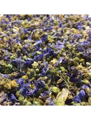 Image de Mauve Bio - Fleurs 25g - Tisane Malva sylvestris L. depuis Aunée Officinale Bio - Racine coupée 100g