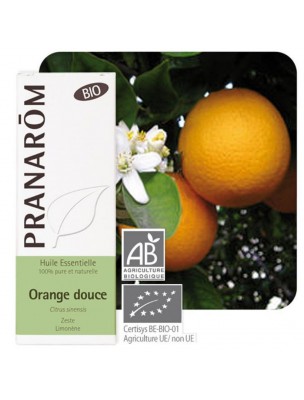 Image de Orange douce Bio - Huile essentielle Citrus sinensis 10 ml - Pranarôm via Orange Douce Bio - Ecorce coupée 100g