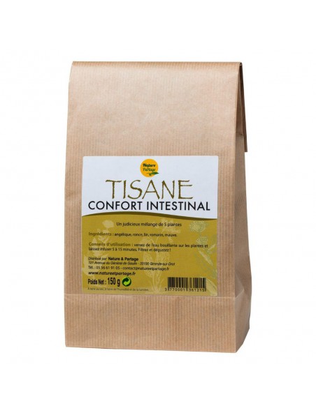 Achetez Tisane Confort intestinal - Tisane 150 grammes - Nature et Partage à l'herboristerie Louis Image principale de Tisane Confort intestinal - Tisane 150 grammes - Nature et Partage