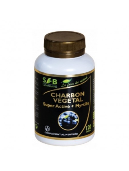 Charbon Végétal Super Activé + Myrtille - Gaz intestinaux 30 gélules - SFB Laboratoires