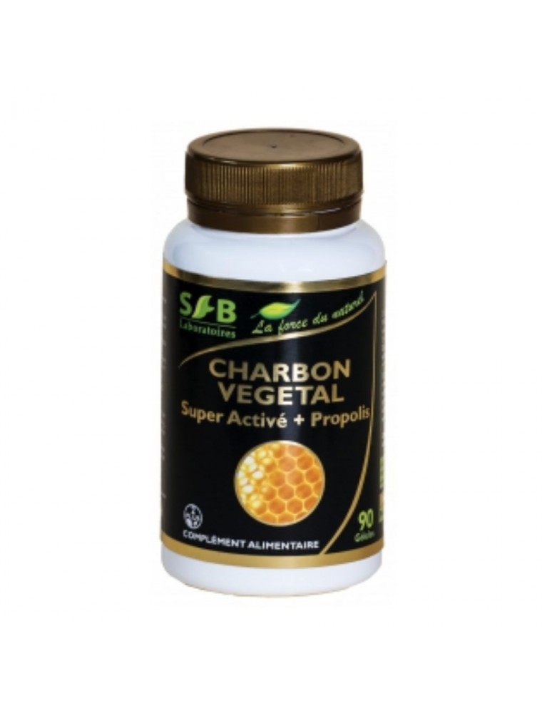 Image principale de la modale pour Charbon Végétal Super Activé + Propolis - Gaz intestinaux 90 gélules - SFB Laboratoires