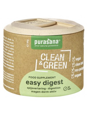 Easy Digest Clean & Green - Digestion 90 comprimés - Purasana