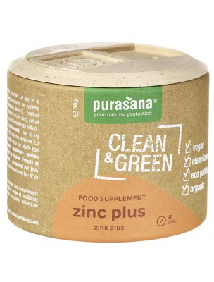 Image de Zinc plus Clean and Green - Défenses immunitaires 60 comprimés - Purasana depuis Le zinc, un oligoélément aux multiples bienfaits
