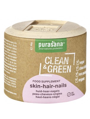 Skin-Hair-Nails Clean & Green - Articulations et Os 60 comprimés - Purasana
