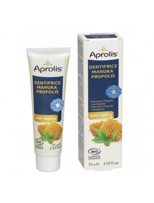 Image de Toothpaste - Manuka Honey and Propolis 75ml - Wild Ferns Aprolis via Buy Organic Buccal Spray - Propolis and Cinnamon 20 ml