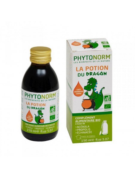 Achetez La Potion du Dragon Bio - Acérola, Propolis et Echinacée 150 ml - Phytonorm à l'herboristerie Louis Image principale de La Potion du Dragon Bio - Acérola, Propolis et Echinacée 150 ml - Phytonorm