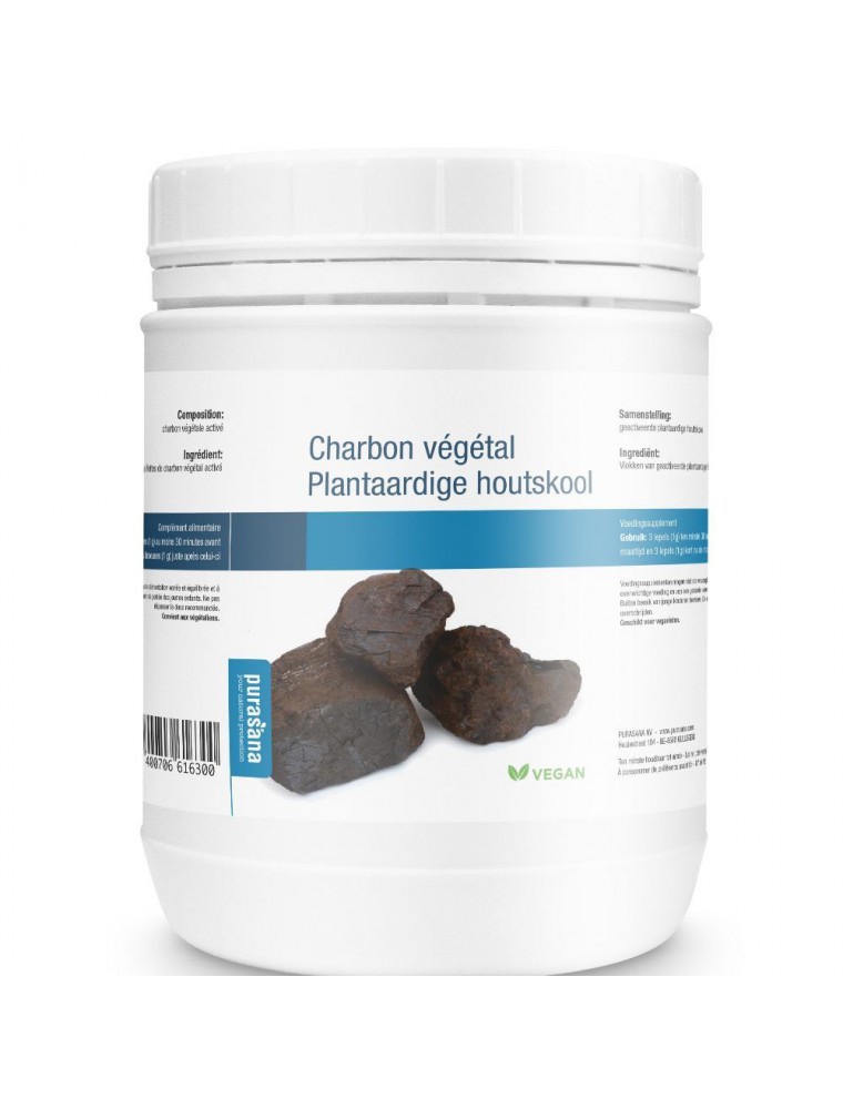 Charbon vegetal - Gaz intestinaux 200 g poudre - Purasana Charbon vegetal - Gaz intestinaux 200 g poudre - Purasana