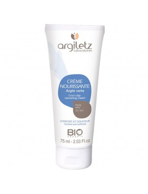 Image de Crème nourrissante pour pieds secs - Confort et douceur 75ml - Argiletz via Argile verte concassée - Cataplasme 1kg - Argiletz