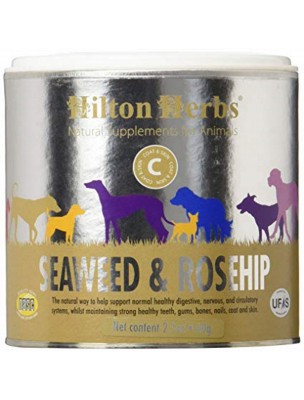 Image de Seaweed et Rosehip - Algues et Cynorrhodon pour chien 60g - Hilton Herbs depuis Soins naturels pour la peau et le pelage des animaux