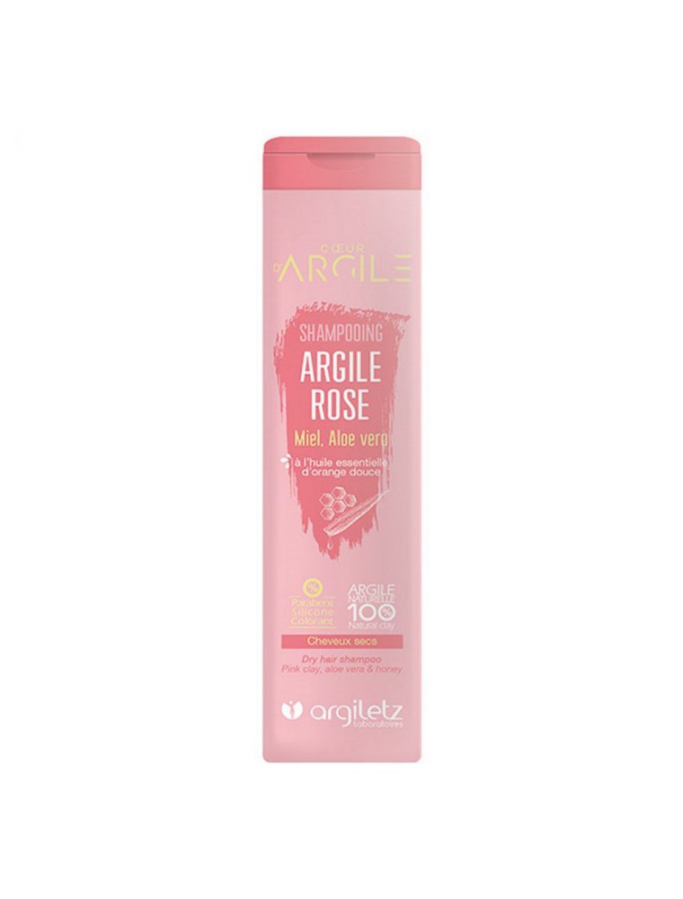 Image principale de la modale pour Shampooing à l'argile rose - Adoucissant, cheveux secs, 200ml - Argiletz