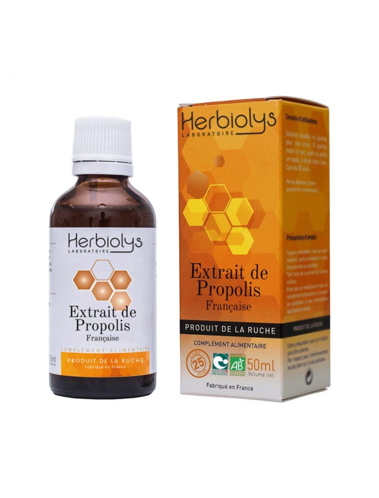 Image principale de la modale pour Propolis Bio en gouttes - Immunité et Respiration 50 ml - Herbiolys