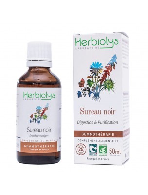 Image de Sureau Noir Macérât de jeunes pousses Bio - Digestion et Purification 50 ml - Herbiolys depuis Résultats de recherche pour "Savon Noir Bio "