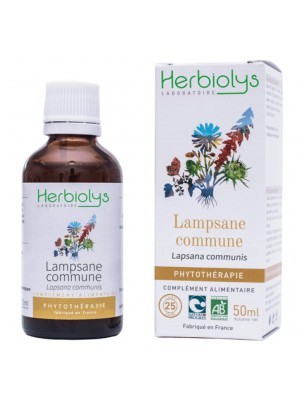 Image de Lampsane commune - Allaitement Teinture-mère Lampsana communis 50 ml - Herbiolys via Achetez Galega partie aérienne 100g - Tisane officinalis L.