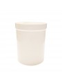 Image de White plastic screw top jar with lid - 250 ml via Porcelain mortar inside ground 400 ml of 125