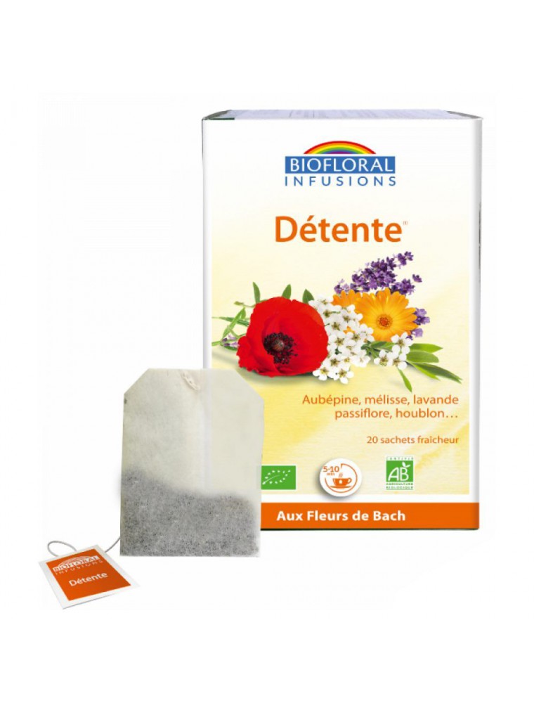 Détente, Sommeil et relaxation - Aux plantes relaxantes 20 infusettes - Biofloral