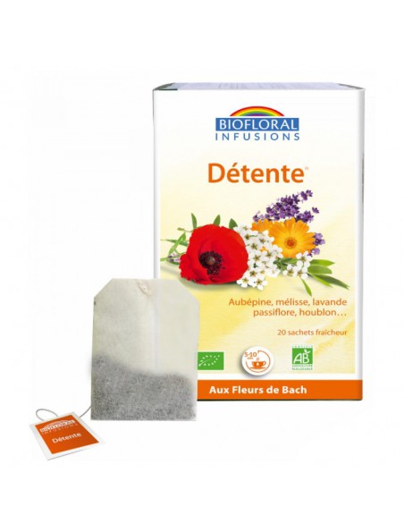 Détente, Sommeil et relaxation - Aux plantes relaxantes 20 infusettes - Biofloral Détente, Sommeil et relaxation - Aux plantes relaxantes 20 infusettes - Biofloral
