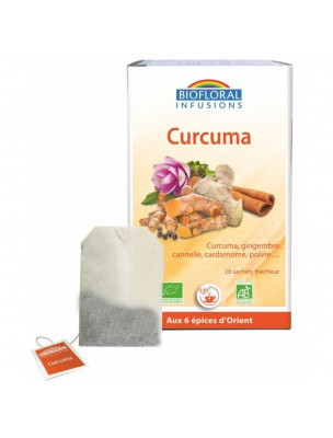 Image de Curcuma Bio Antioxydant 20 infusettes - Biofloral depuis Achetez nos thés en infusettes naturels et bio - Herboristerie en ligne