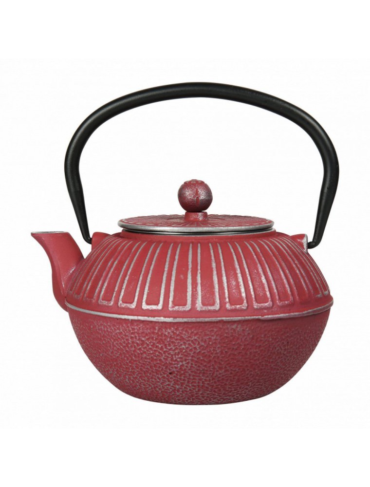 Théière en fonte Rouge Quadrillés 1 Litre avec son filtre Théière en fonte Rouge Quadrillés 1 Litre avec son filtre