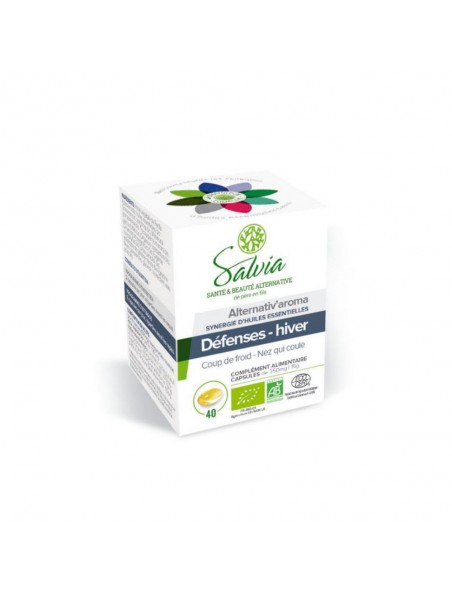 Alternativ'aroma Bio - Défenses Hiver 40 capsules d'huile essentielle - Salvia