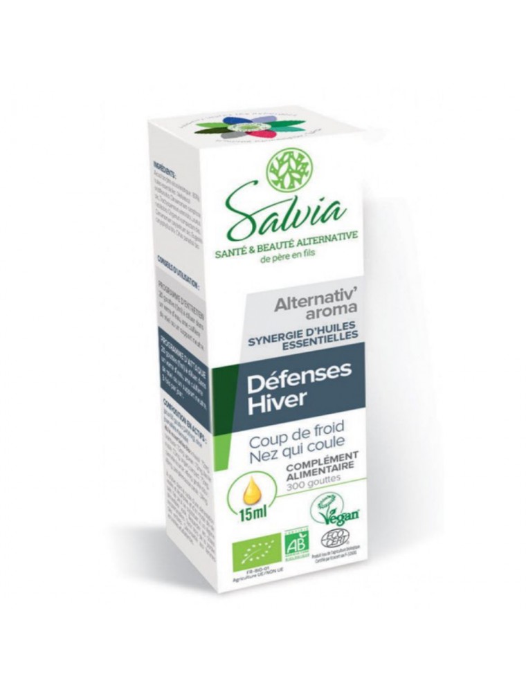 Alternativ'aroma Bio - Défenses Hiver gouttes d'huiles essentielles 15 ml - Salvia