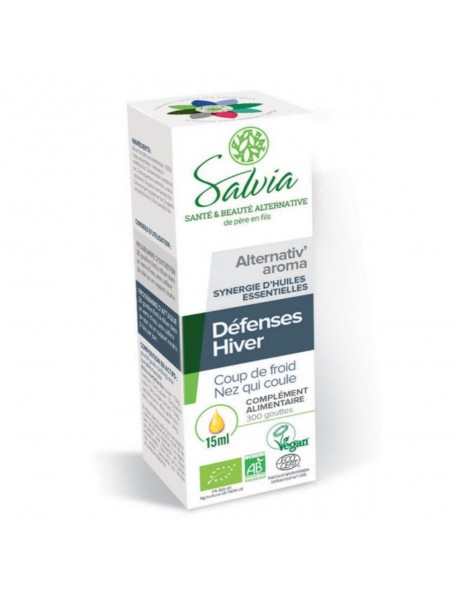Alternativ'aroma Bio - Défenses Hiver gouttes d'huiles essentielles 15 ml - Salvia