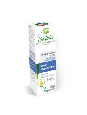 Image de Respir'aroma spray Bio - Voies respiratoires 15 ml - Salvia depuis Huiles essentielles mélangées : découvrez notre sélection