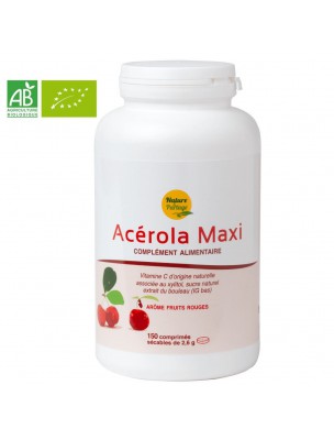 Acérola Maxi - Vitamine C naturelle 150 comprimés - Nature & Partage