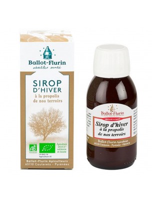 Image de Soothing Winter Syrup Organic 100 ml - Black Propolis and Honey Ballot-Flurin depuis The plants and the hive in syrup soothe the various evils