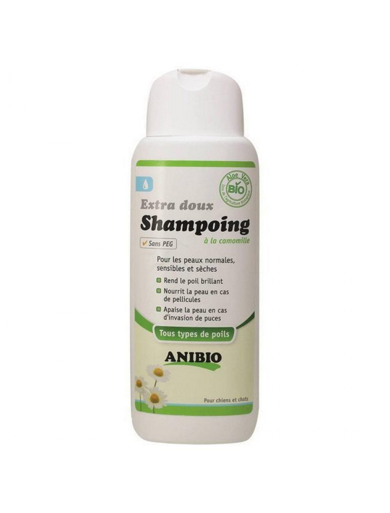 Shampoing à la camomille & Aloé vera - Chiens & Chats 250 ml - AniBio