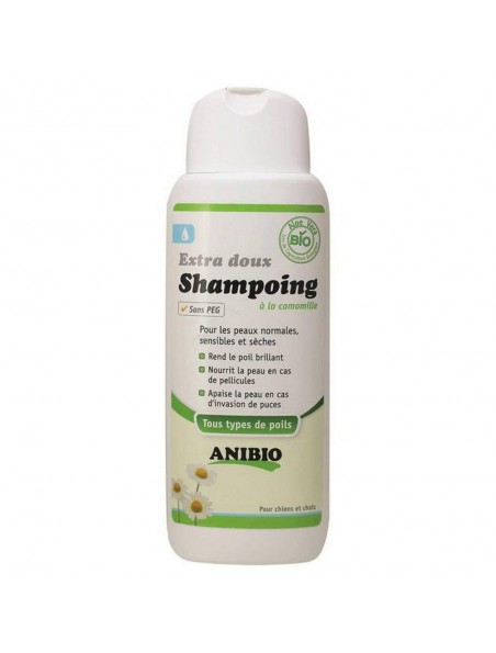 Shampoing à la camomille & Aloé vera - Chiens & Chats 250 ml - AniBio