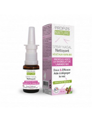 Image de Spray nasal nettoyant Bio - Propolis et  Hydrolat de lavande  15 ml - Propos Nature depuis Soin et hydratation du nez et de la muqueuse nasale